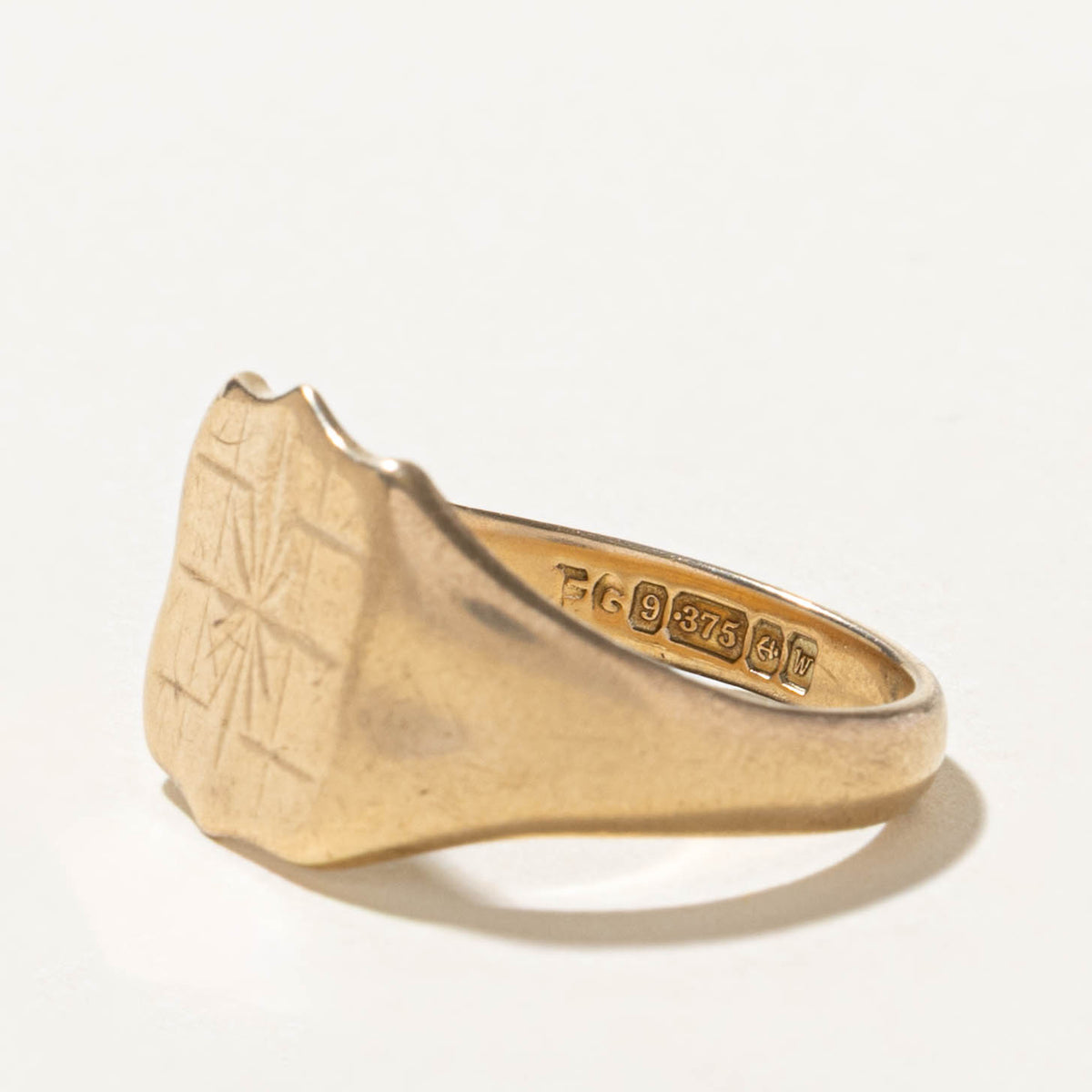 1971 Birmingham Yellow Gold Initialized Signet Ring | SZ 9.5