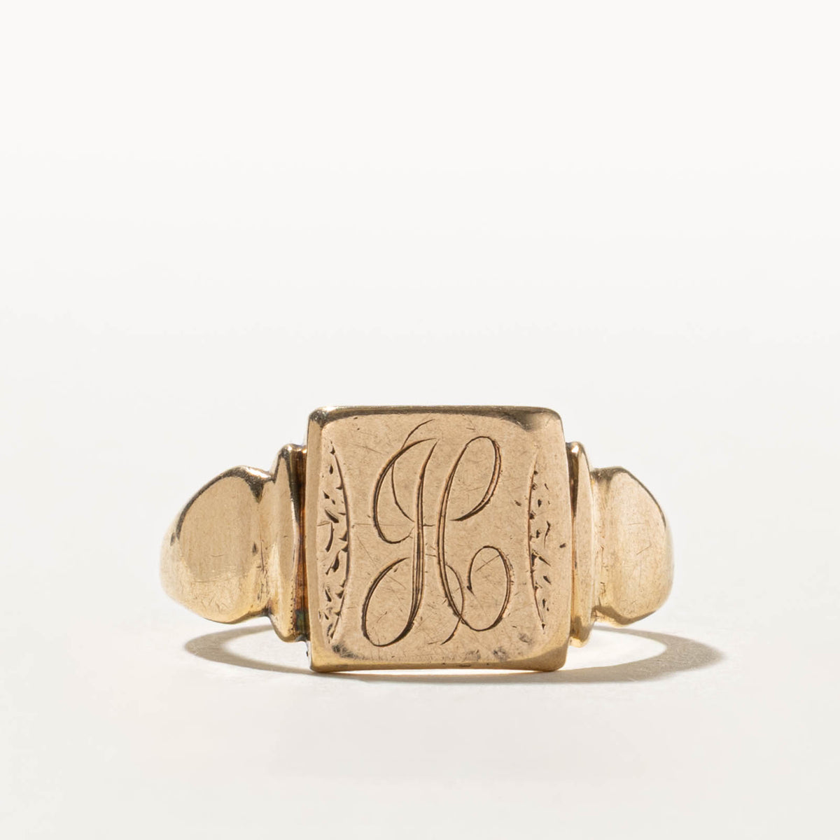 1979 Birmingham Yellow Gold Initialized Signet Ring | SZ 11