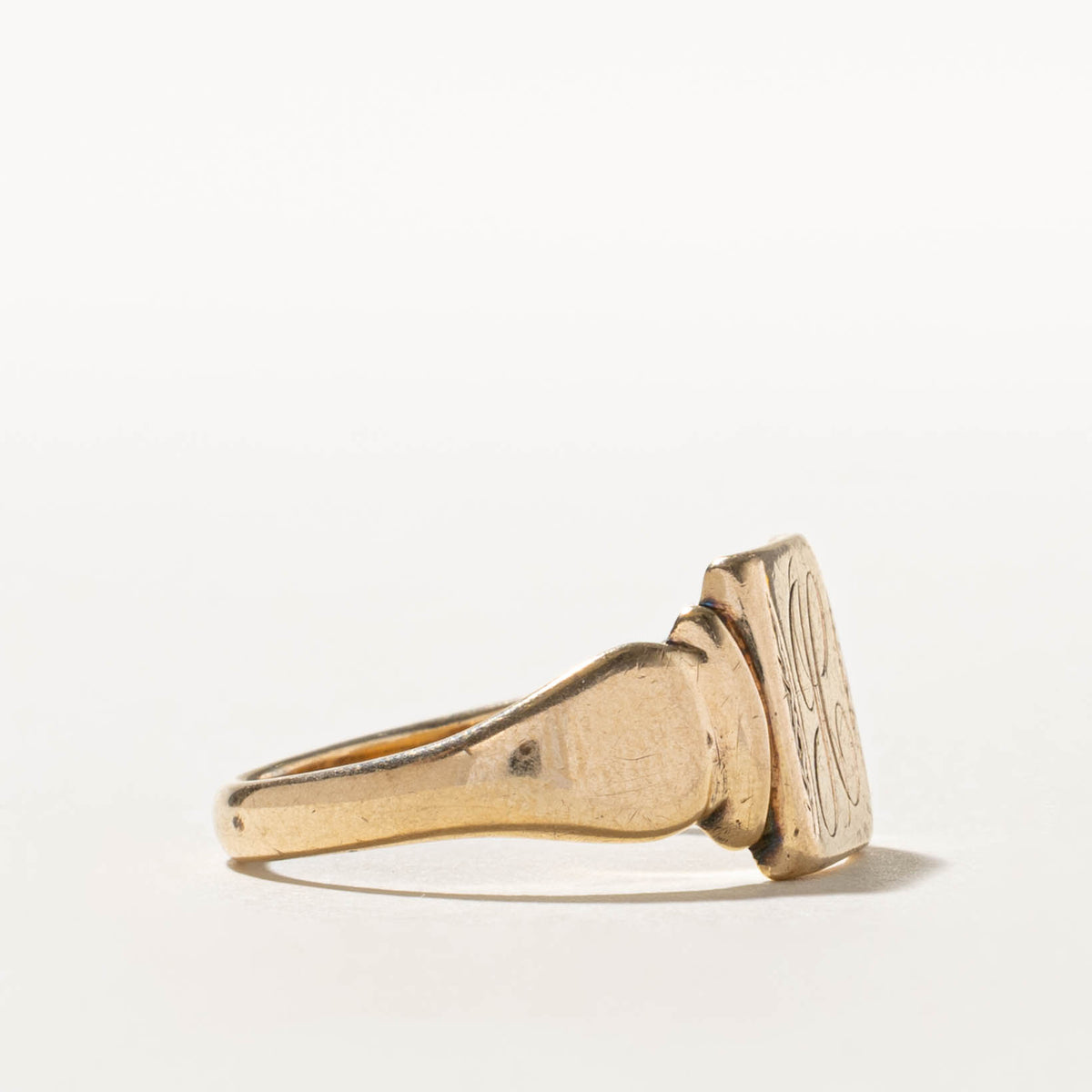 1979 Birmingham Yellow Gold Initialized Signet Ring | SZ 11