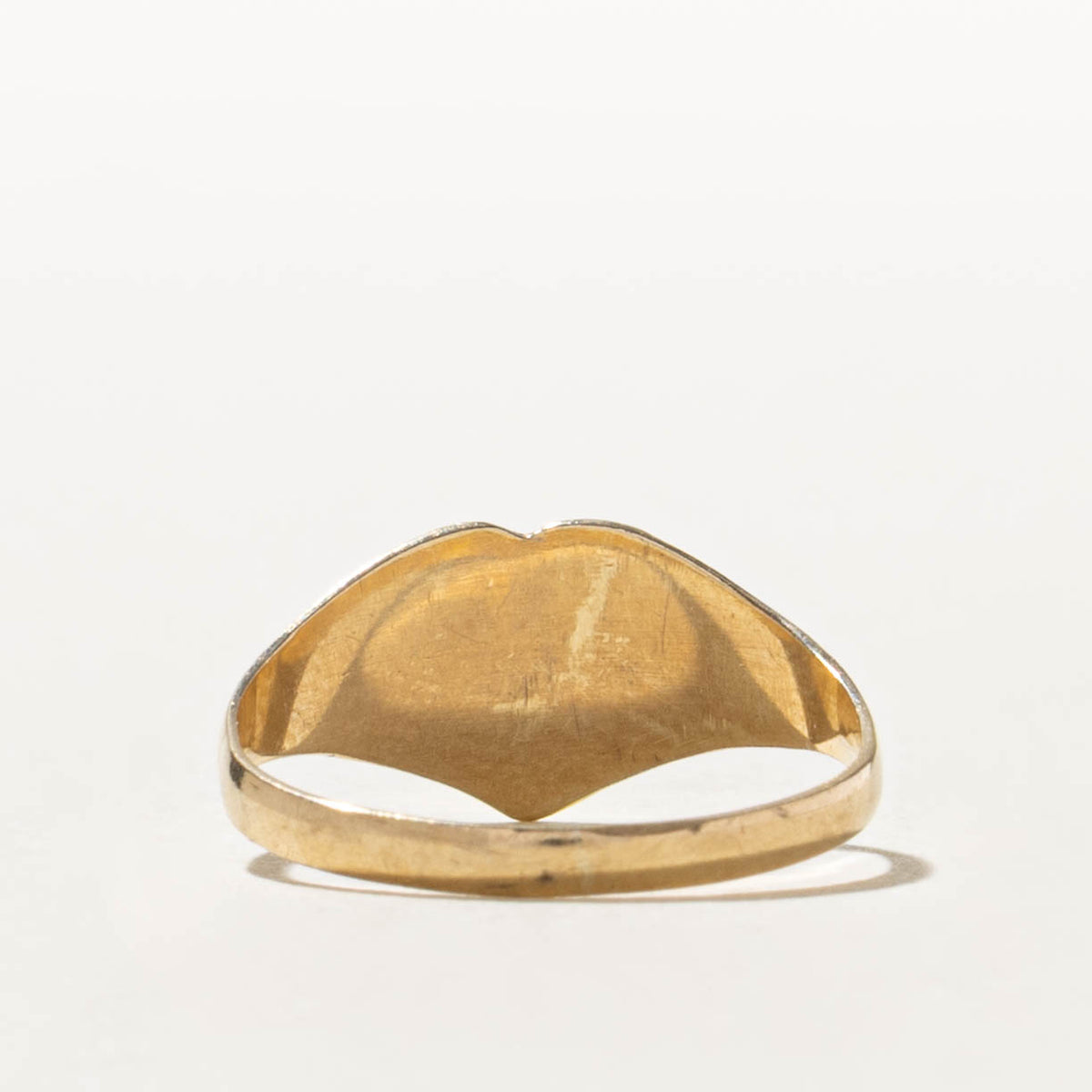 Birmingham Yellow Gold Heart Signet Ring | SZ 5.5