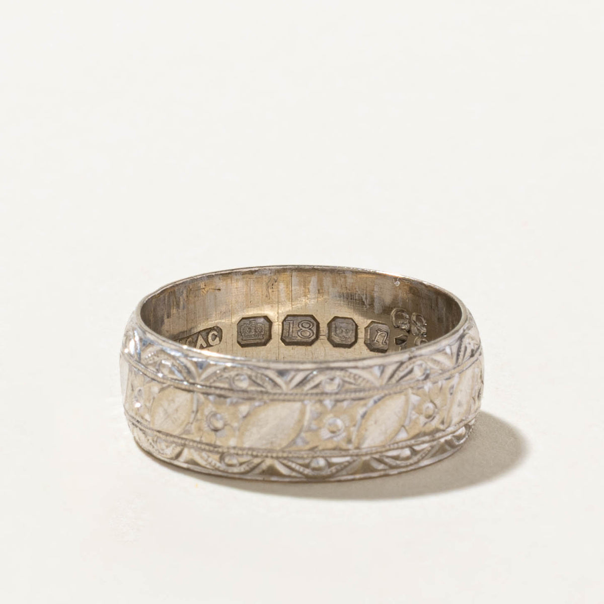 1968 London White Gold Diamond-Cut Band | 3.6mm | SZ 7