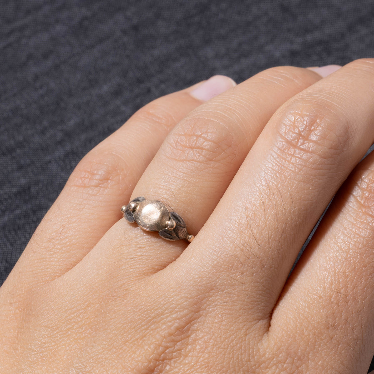 Vintage Portuguese Rose Gold Textured Ring | SZ 5.25