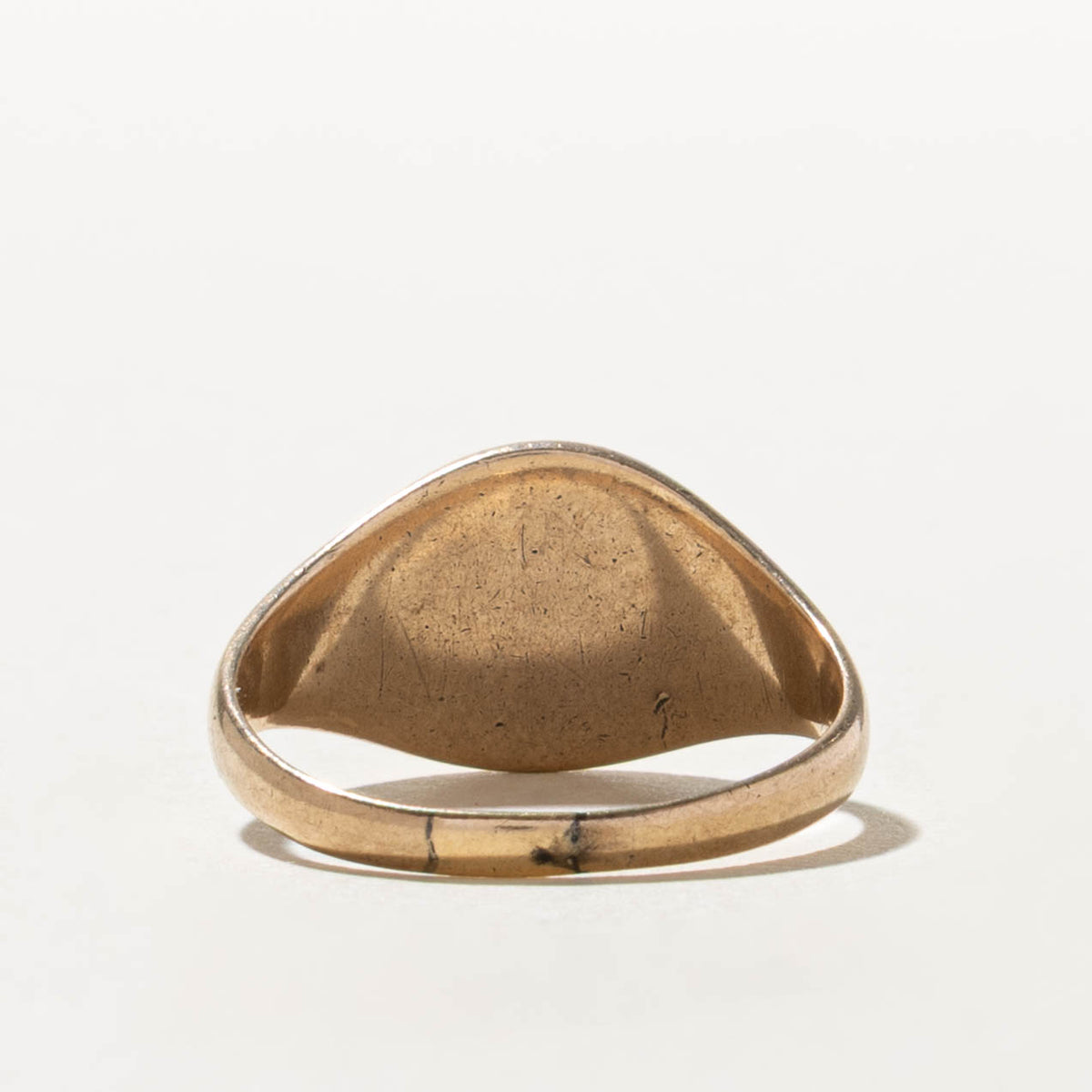 10k Yellow Gold Grooved Signet Ring | SZ 8.25