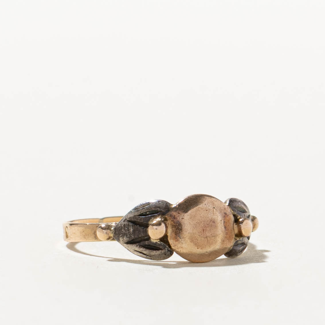 Vintage Portuguese Rose Gold Textured Ring | SZ 5.25