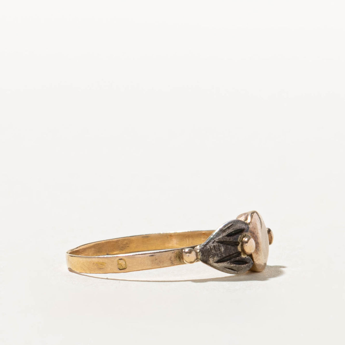 Vintage Portuguese Rose Gold Textured Ring | SZ 5.25