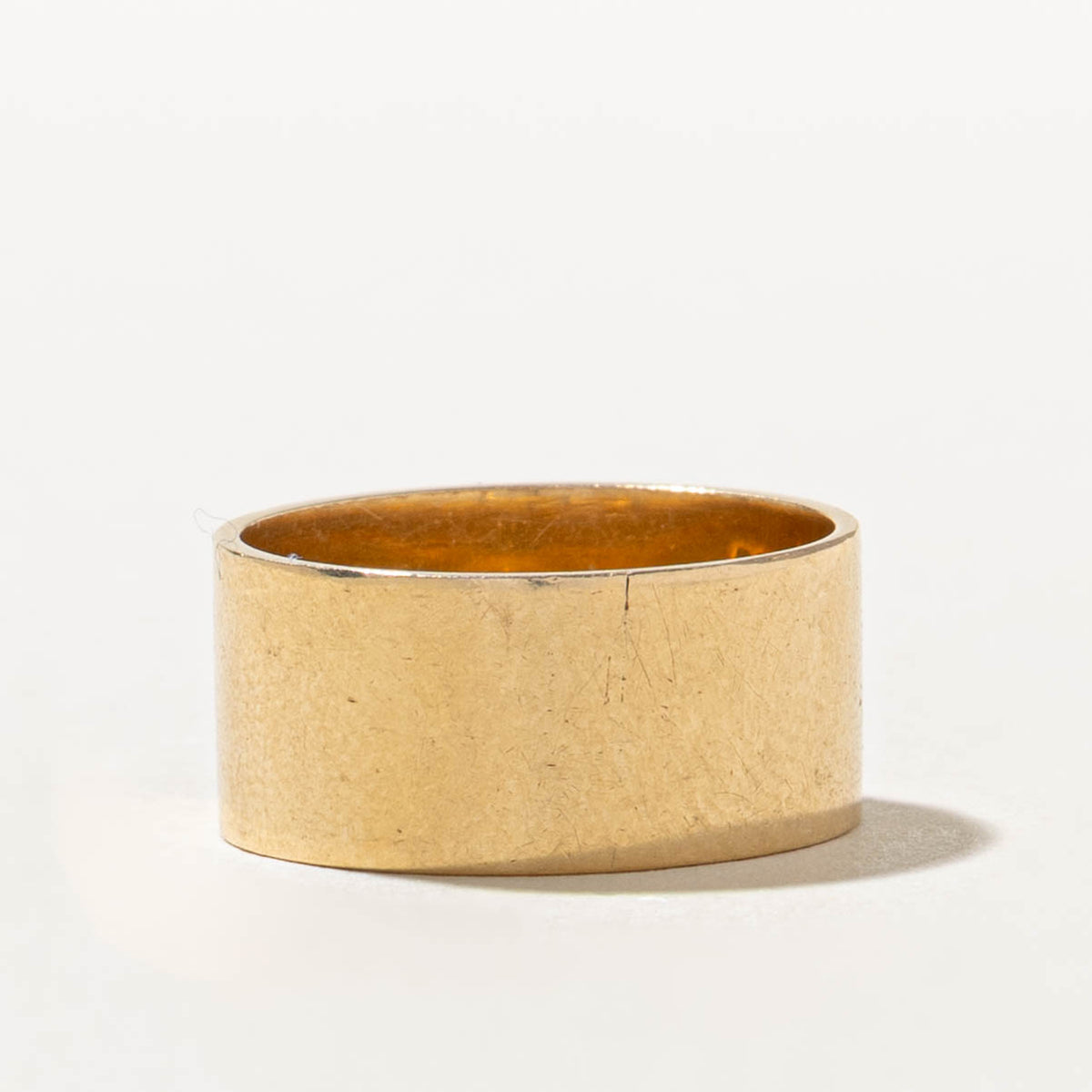 Vintage Pseudo Hallmarked Yellow Gold Initialized Band | 8.1mm | SZ 5.75