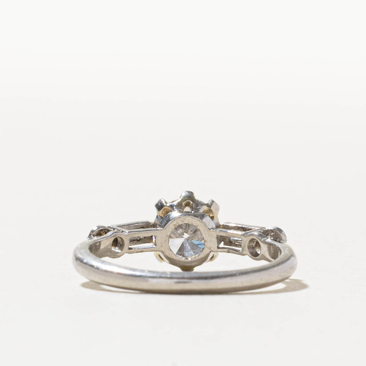 950 Platinum Diamond Baguette Cut Accented Ring | 0.67ct VS2/SI1 H/I, 0.28ctw | SZ 4.75