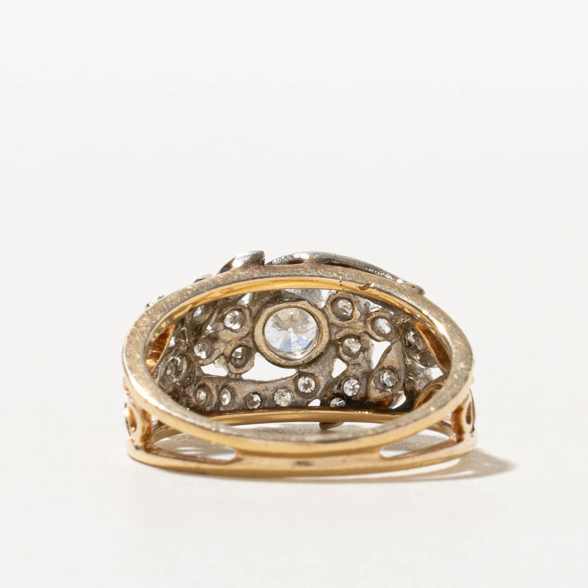 14k Diamond Milgrain Floral Accented Engagement Ring | 0.34ct SI2 H, 0.38ctw | SZ 5.75