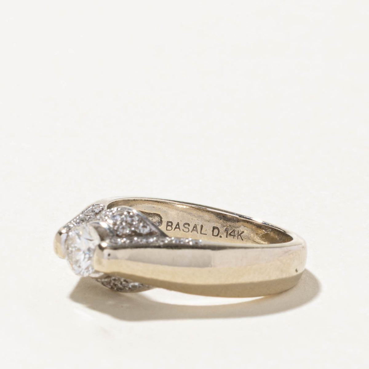 14k Diamond Pave Set Accented Geometric Ring | 0.38ct I2 I, 0.21ctw | SZ 6