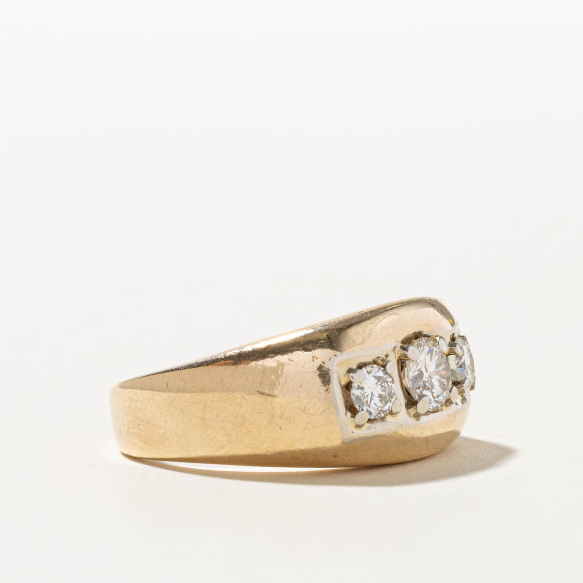 Three Stone Diamond Statement Ring | 0.51ct VS1/VS2 K, 0.40ctw | SZ 10