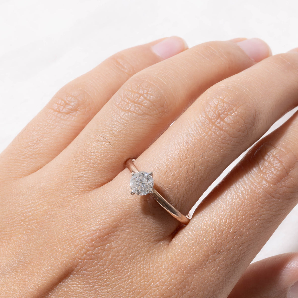 10k Rose Gold Solitaire Diamond Ring | 0.80ct I2 J/K | SZ 10.5