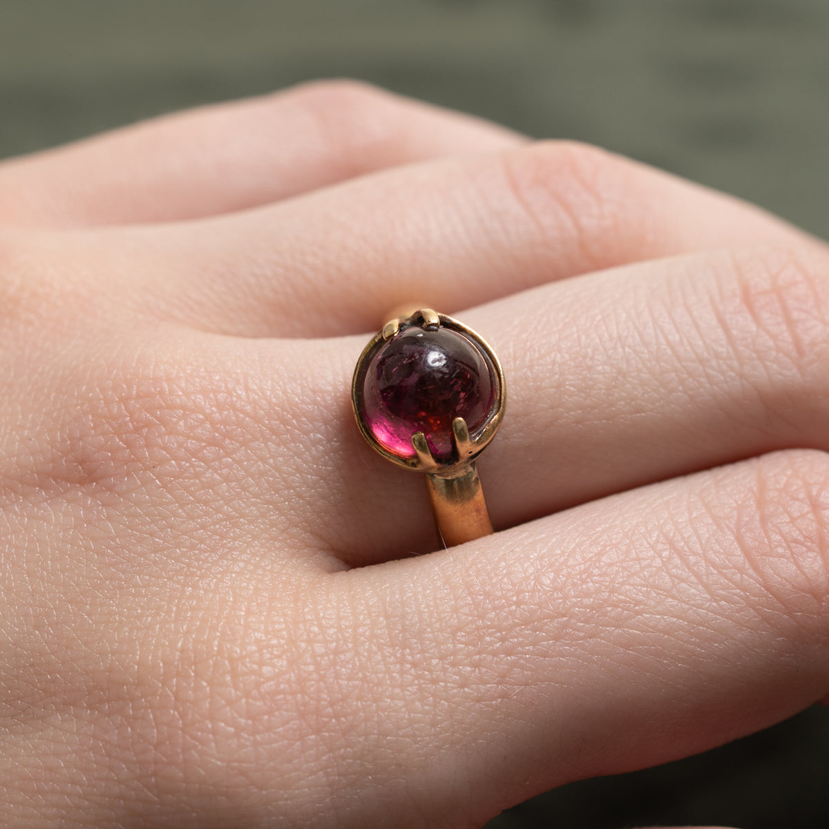 Vintage Italian Solitaire Pink Tourmaline Ring | 5.30ct | SZ 7.5