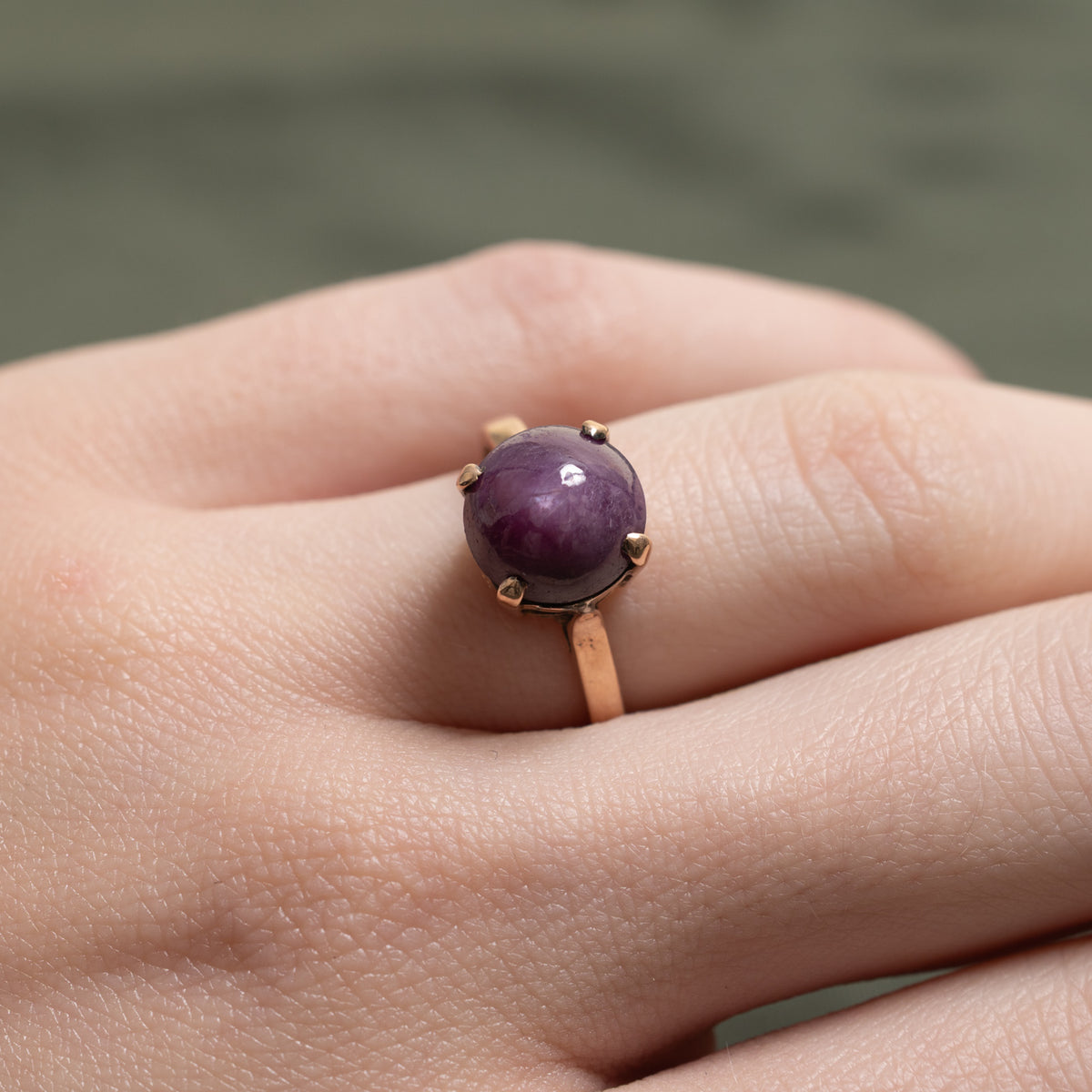 10k Solitaire Star Ruby Ring | 7.60ct | SZ 5.25