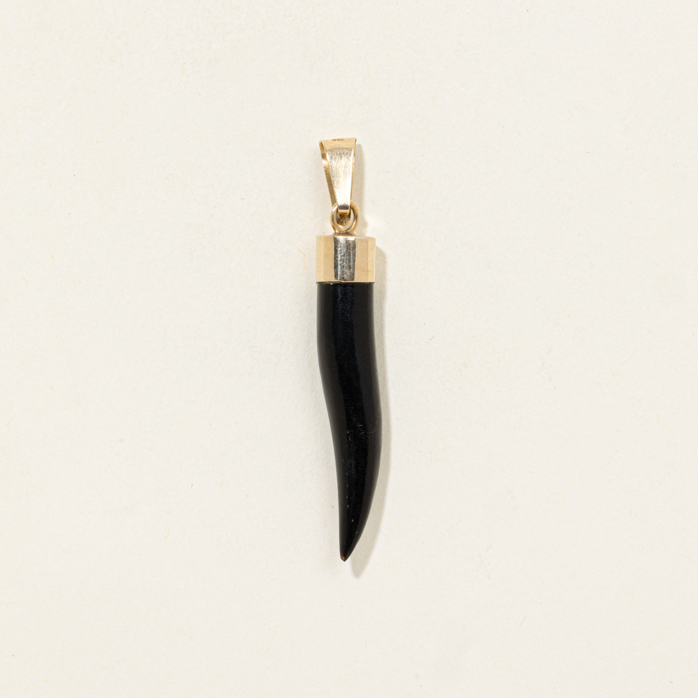 14K Black Horn Cornicello Pendant | 6.00ct