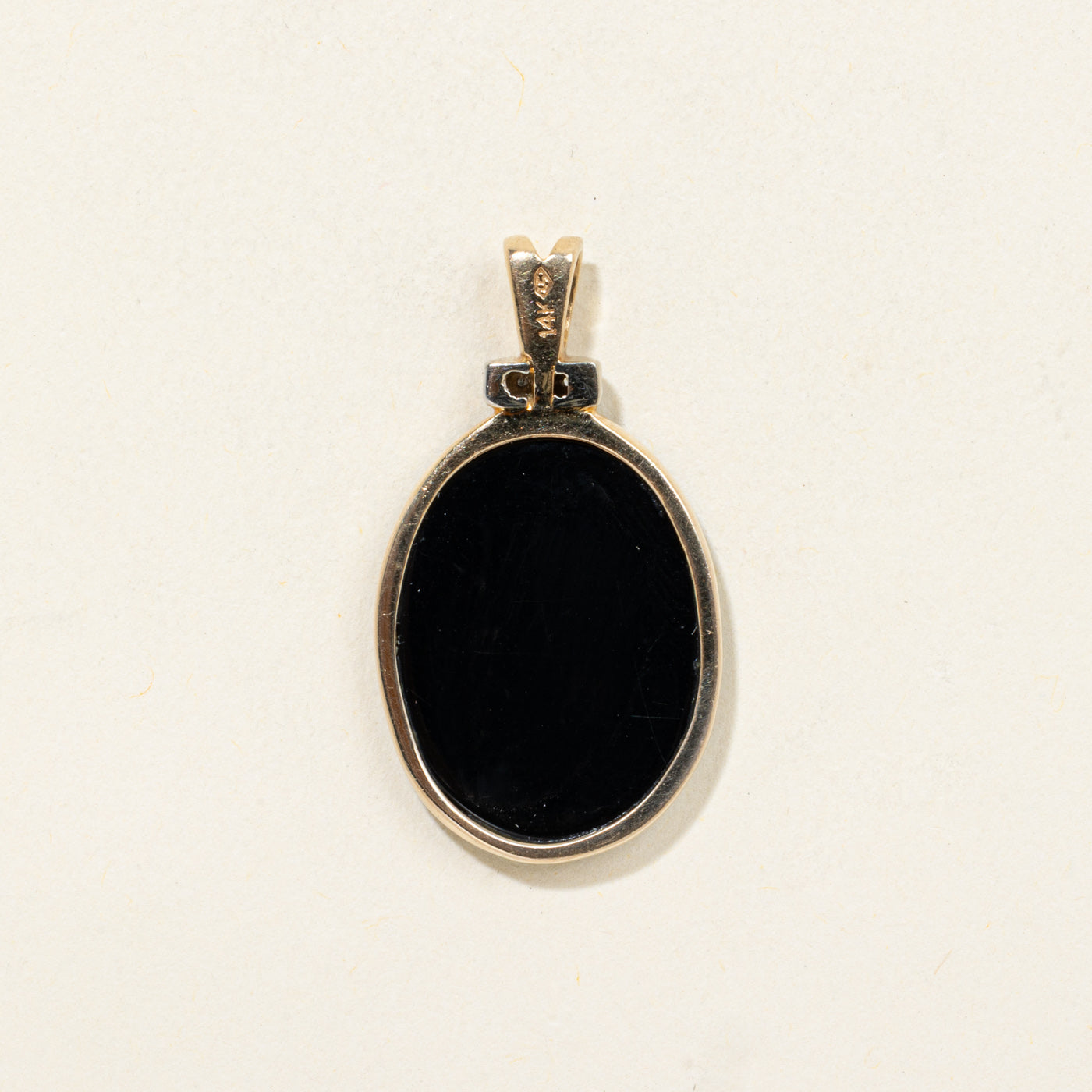 14K Mother & Child Diamond & Agate Pendant | 0.03ctw