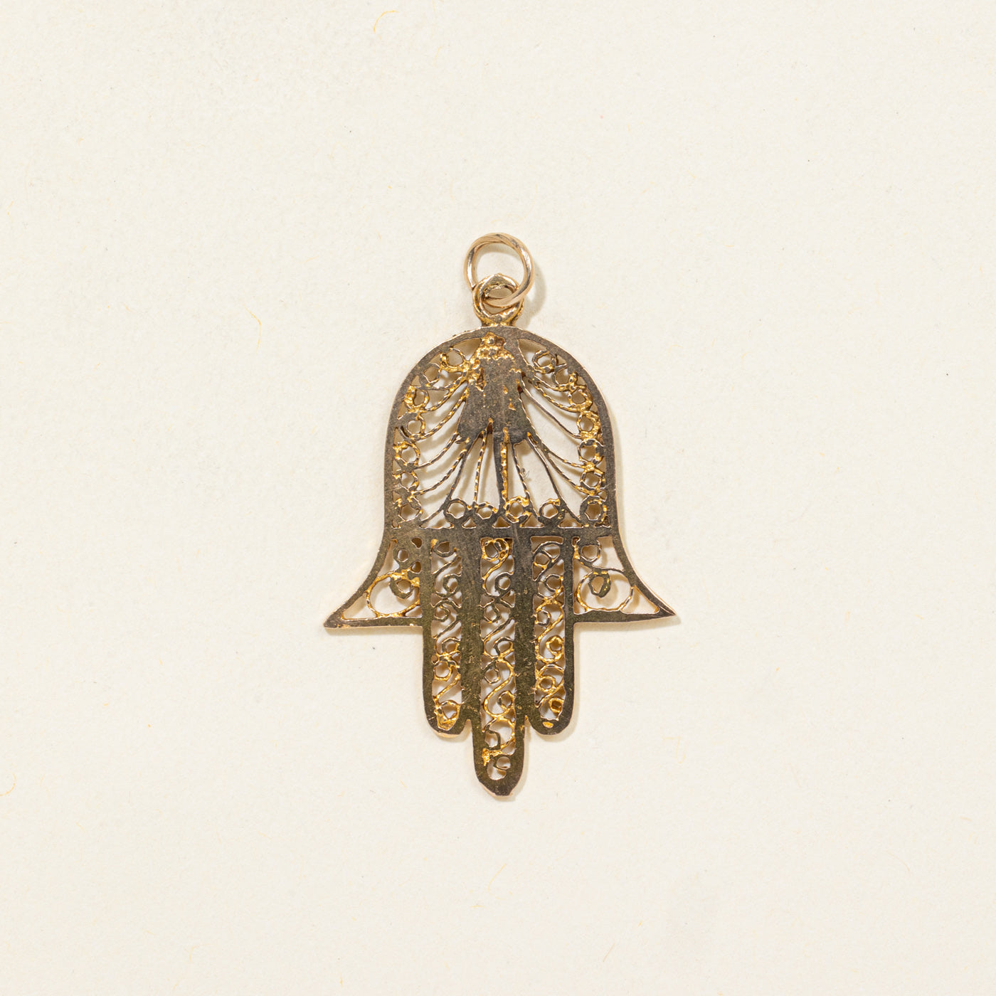 14K Turquoise Hamsa Pendant | 0.06ctw