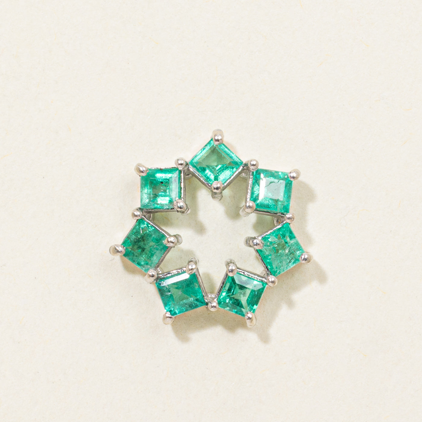14K Emerald Geometric Pendant | 0.77ctw