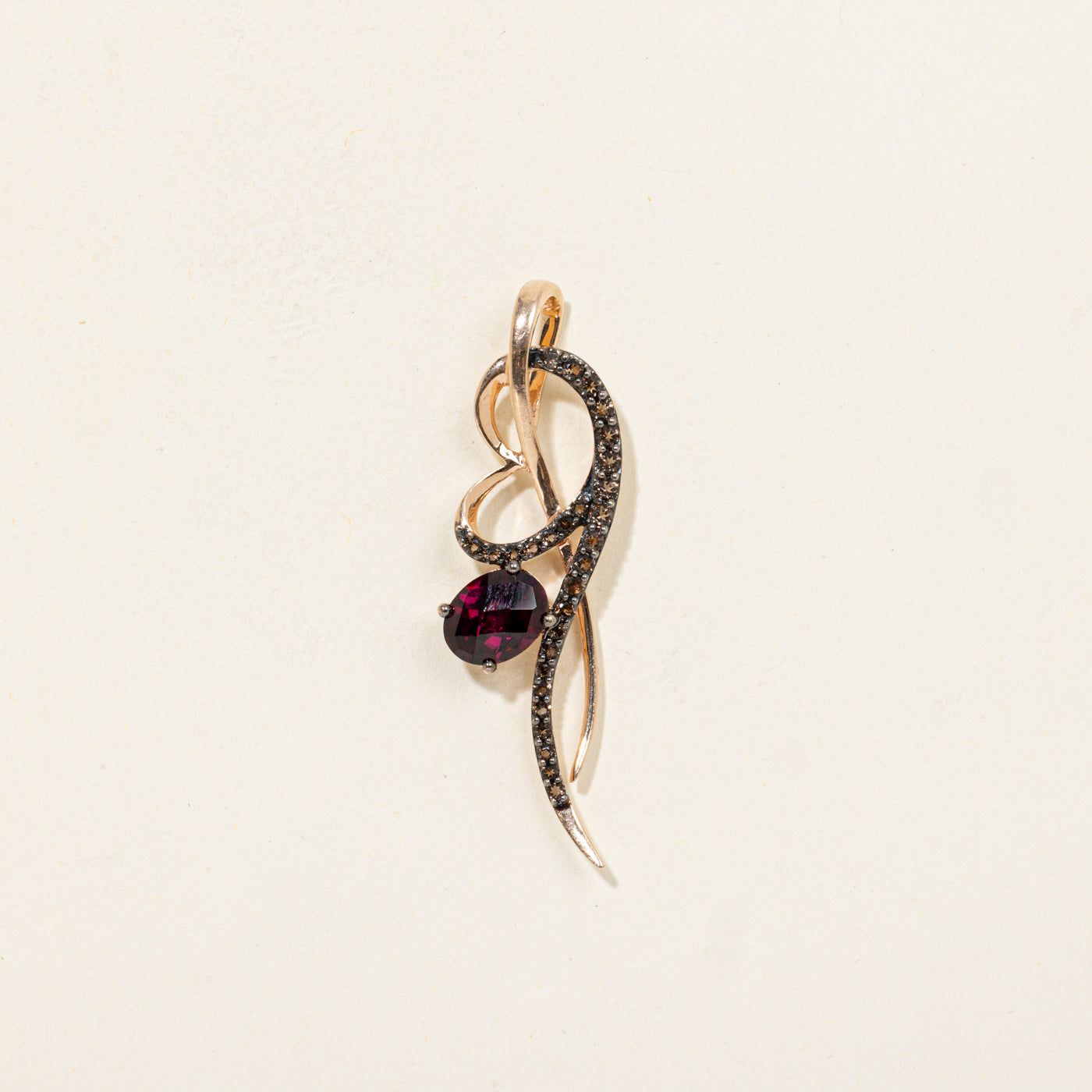 Pendentif abstrait grenat et quartz 'Le Vian' | 2,00 ct, 0,50 ct au total
