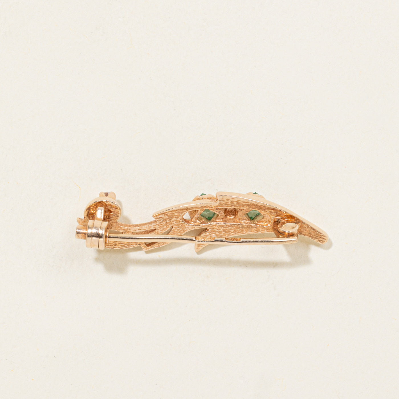 14K Two Stone Glass Abstract Brooch | 0.42ctw