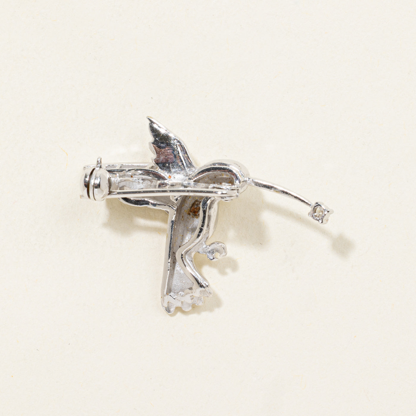 14K Diamond & Ruby Hummingbird Brooch | 0.02ct, 0.01ct