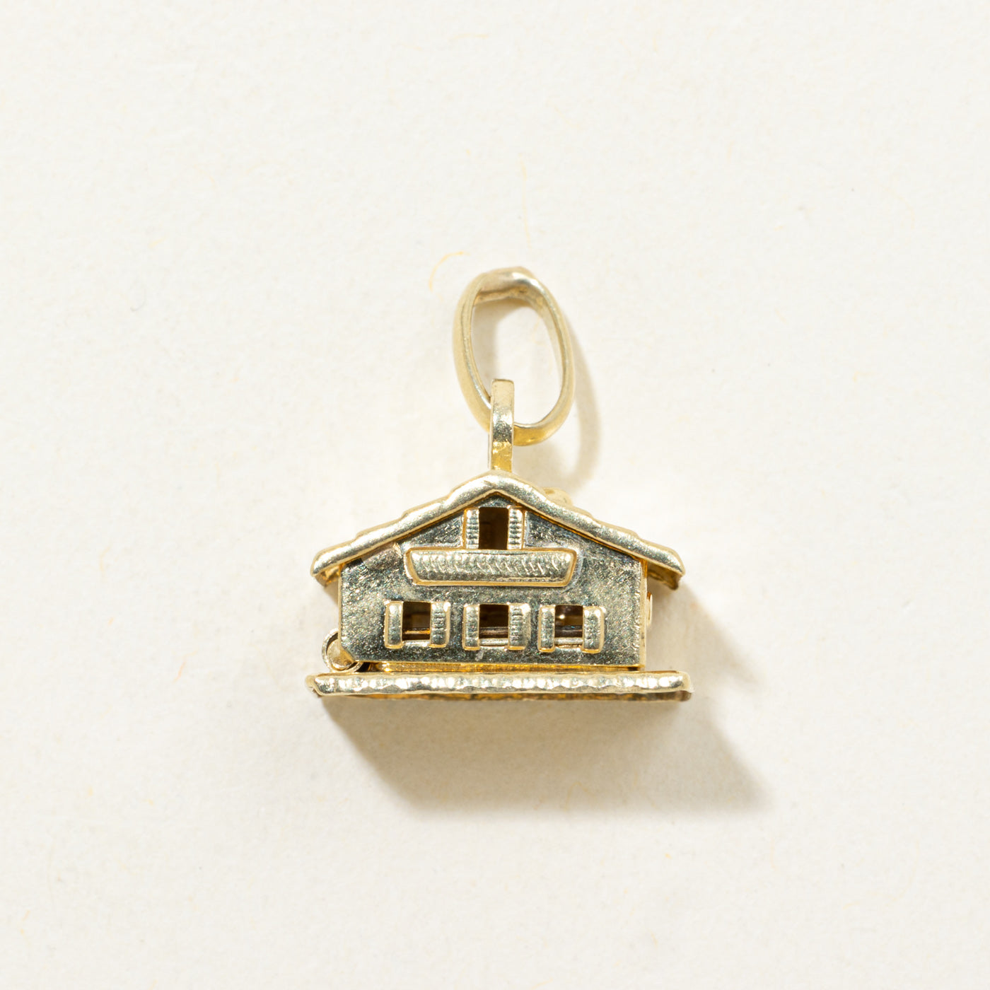 14K House with Two Hearts Charm