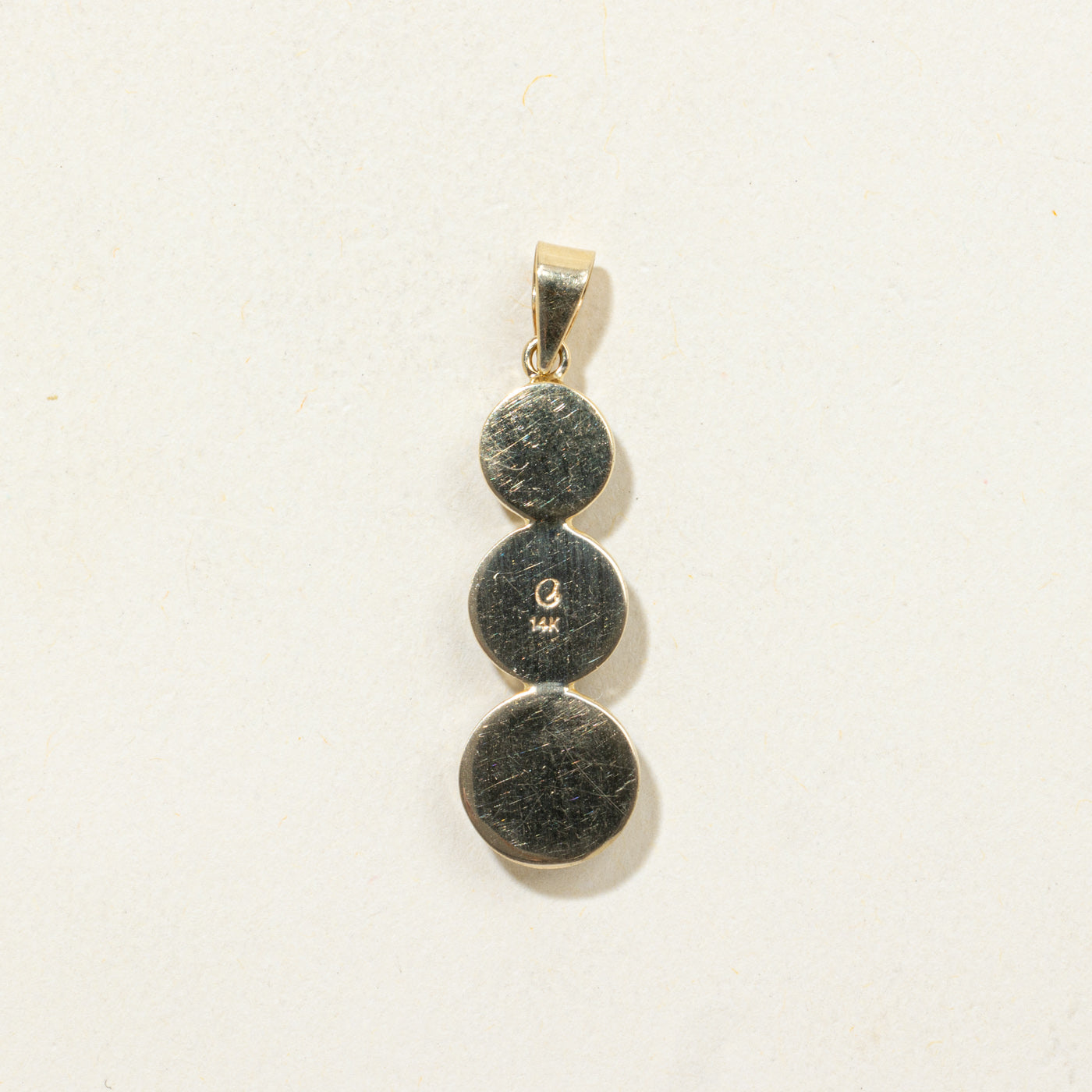 14K Three Stone Ammolite Drop Pendant | 2.00ctw