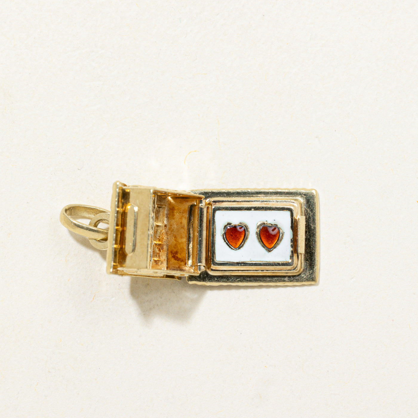 14K House with Two Hearts Charm