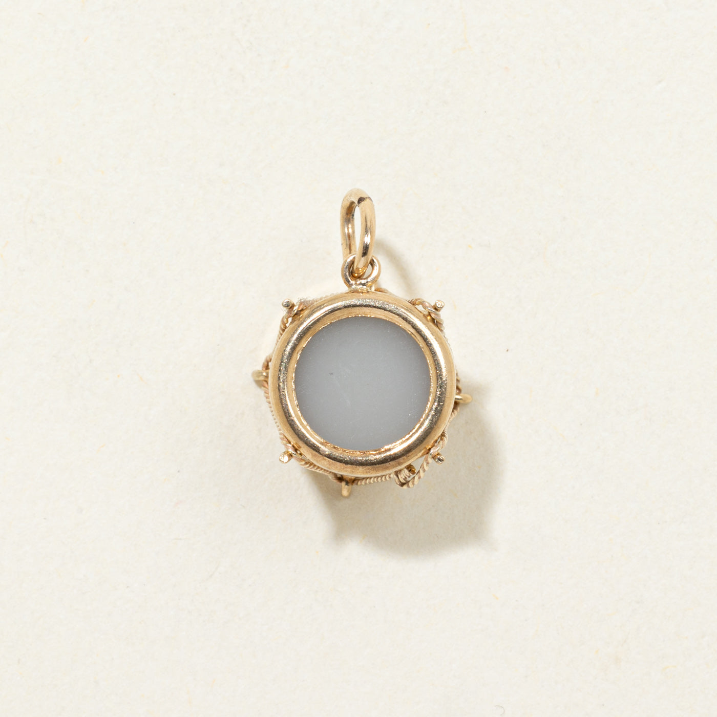 9K Yellow Gold Textured Drum Charm