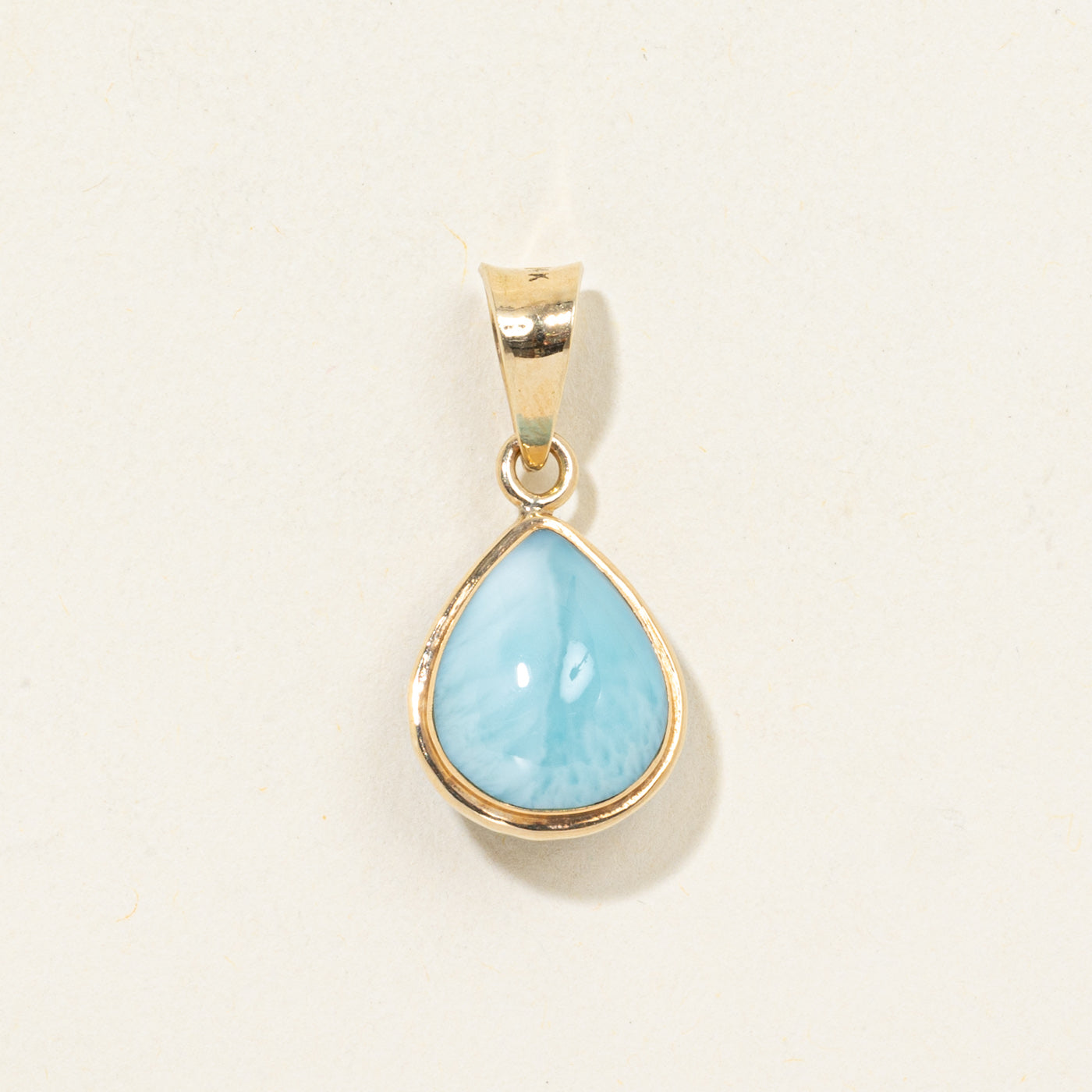 14K Pear Cabochon Garnet & Larimar Pendant | 8.50ctw