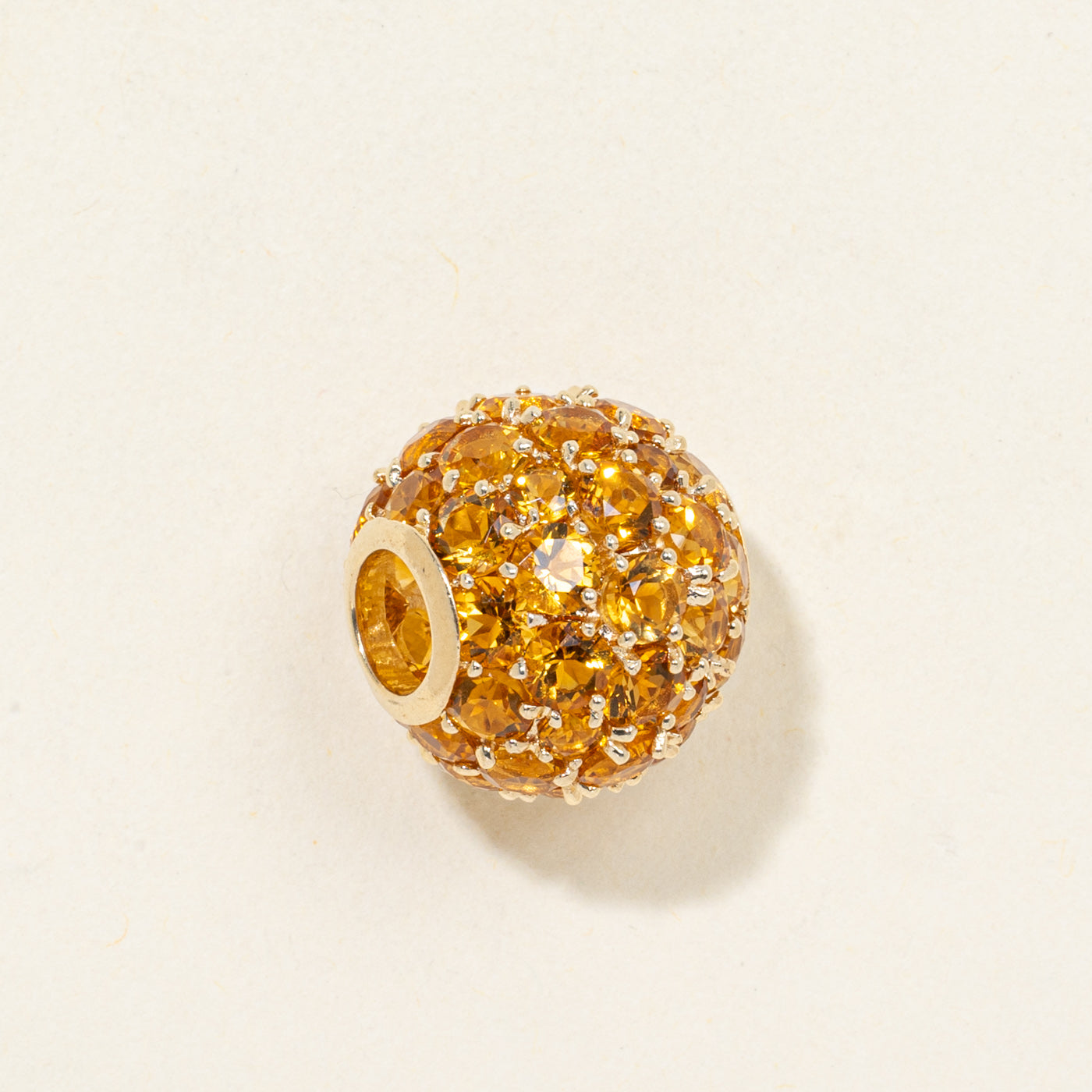 Pendentif géométrique en citrine taille ronde 14 carats | 10,00 ct