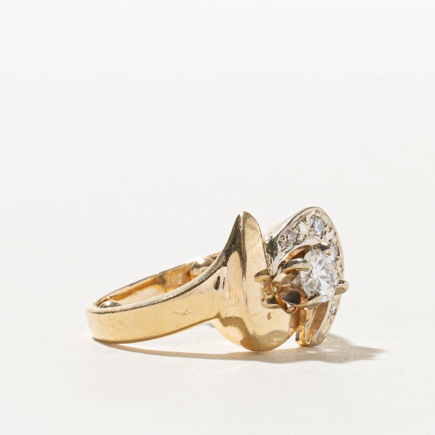 14k Diamond Boomerang Cocktail Ring | 0.33ctw | SZ 4.25