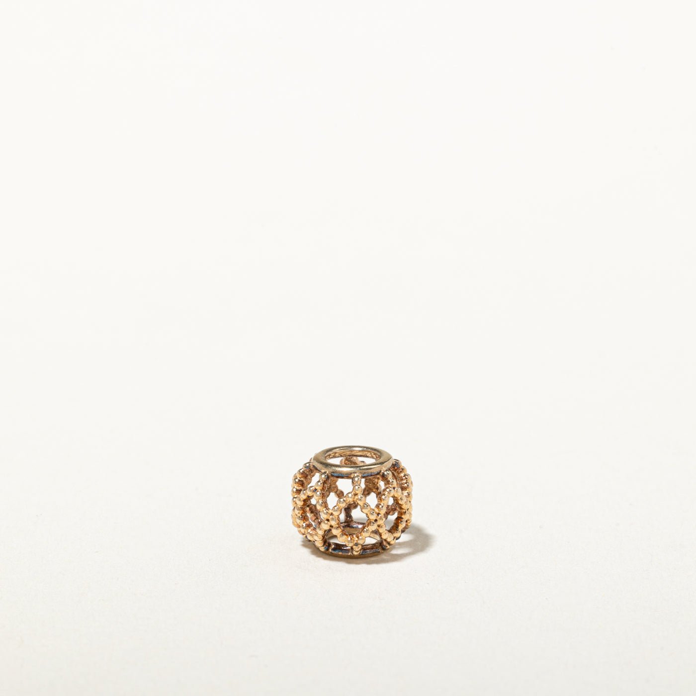 14k Rose Gold Openwork Milgrained Bauble Pendant