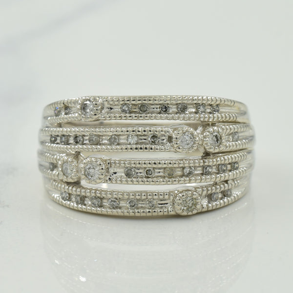 Channel & Bezel Set Diamond Ring | 0.18ctw | SZ 6.75 |