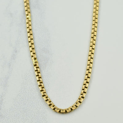 10k Yellow Gold Italian Hallmark Box Chain | 20