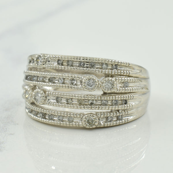 Channel & Bezel Set Diamond Ring | 0.18ctw | SZ 6.75 |