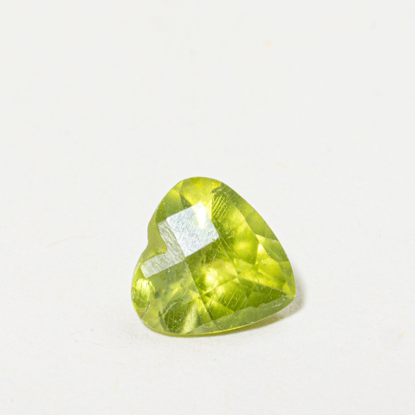 Loose Stones with Checkerboard Heart Cut Peridot