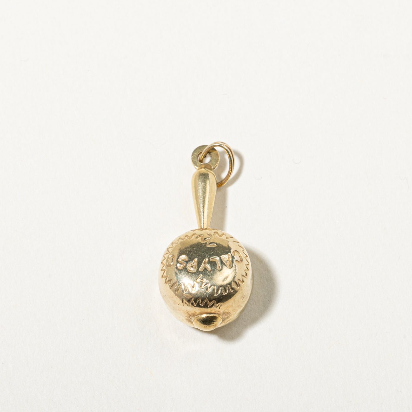 14k Yellow Gold Engraved Calypso Charm