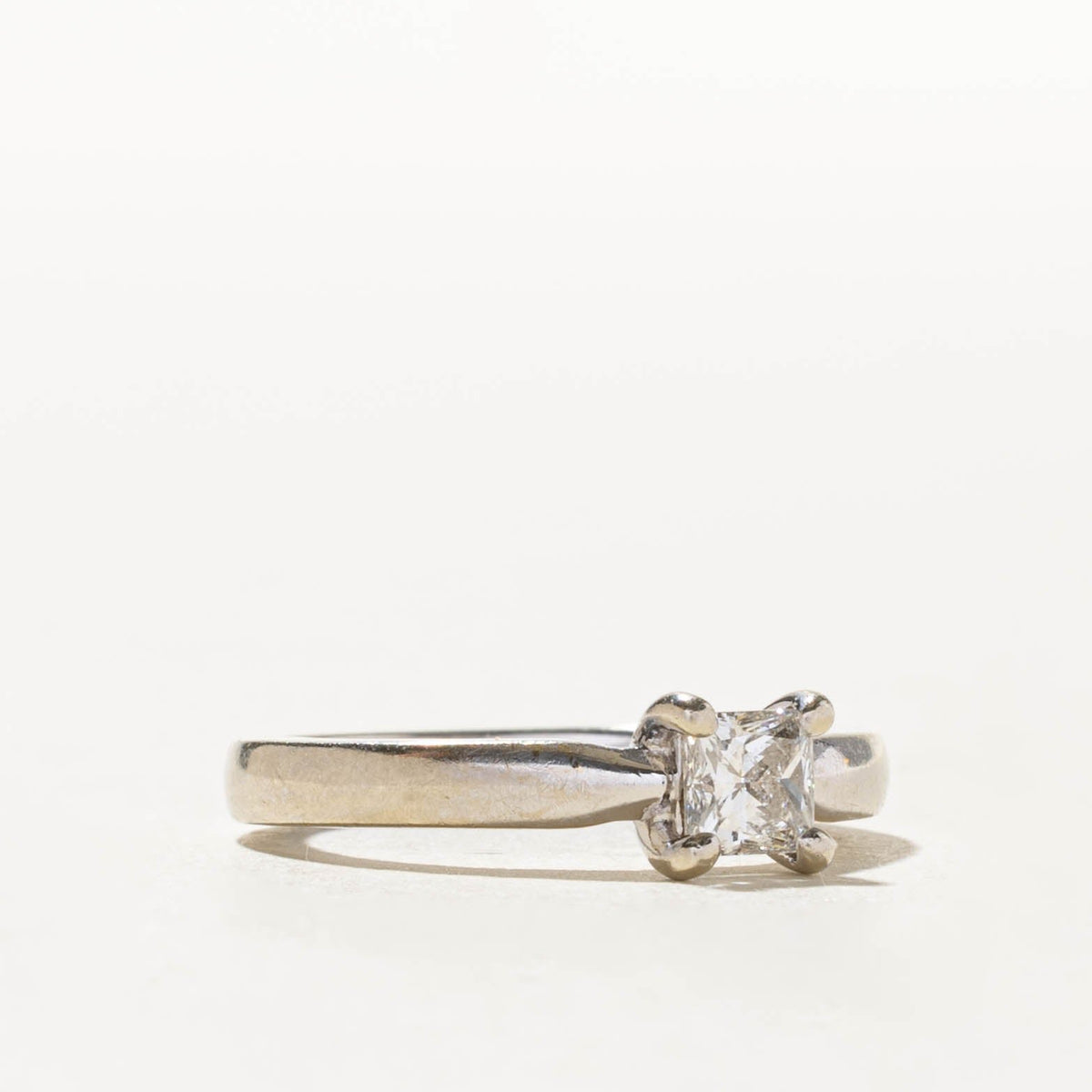 14k Solitaire GIA Princess Cut Diamond Engagement Ring | 0.51ct VS1 F VG | SZ 6.5