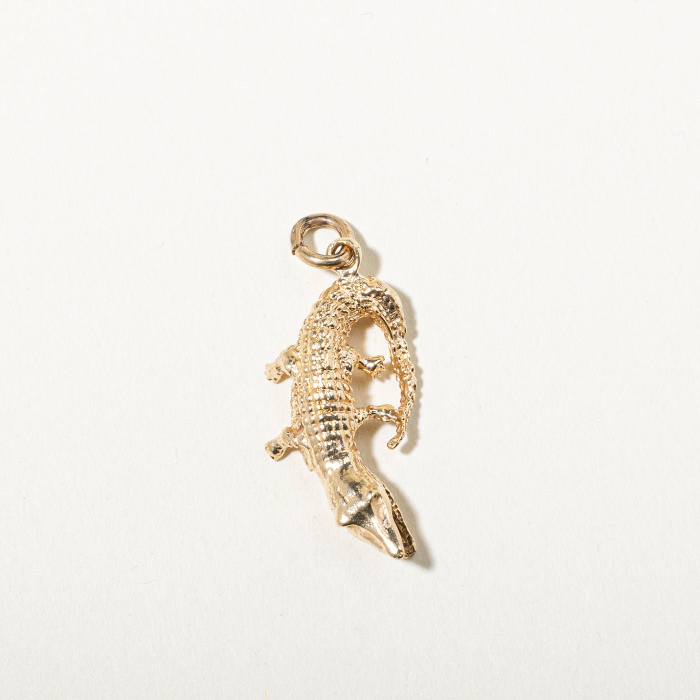 14k Yellow Gold Textured Lizard Charm