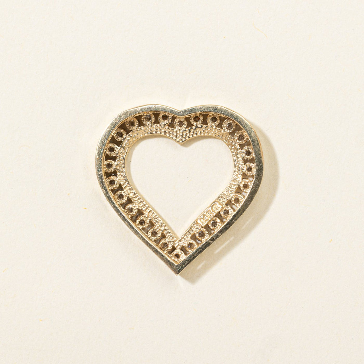 14k Eternity Channel Set Diamond Open Heart Pendant | 0.50ctw