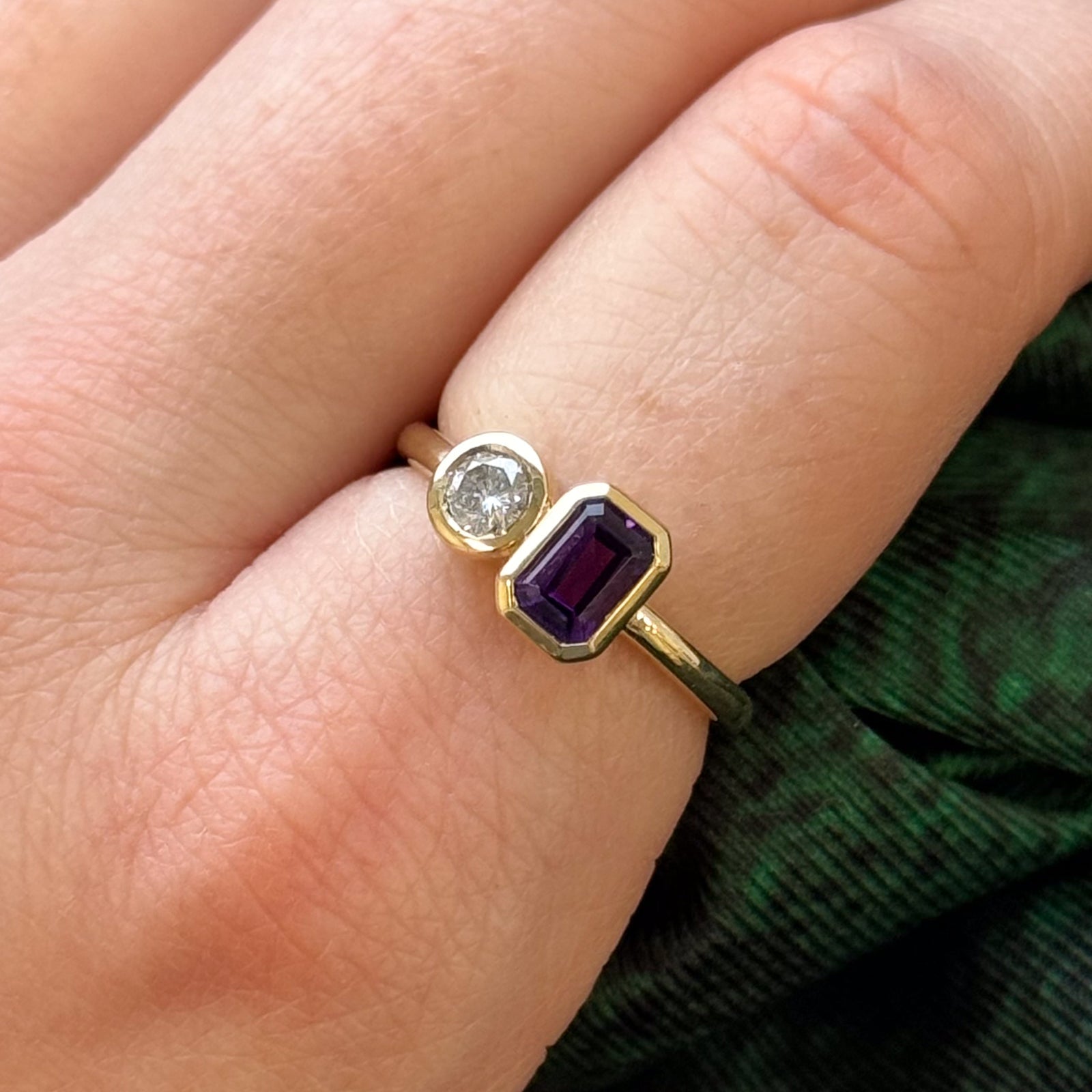 '100 Ways' Amethyst & Diamond Ring | 0.55ct, 0.21ct | SZ 7 |