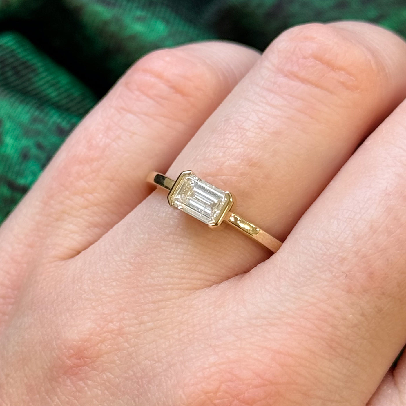 Bague de fiançailles 100 Ways avec diamant taille émeraude certifié GIA | 0,67 ct I2 G | Taille 6,75 | 