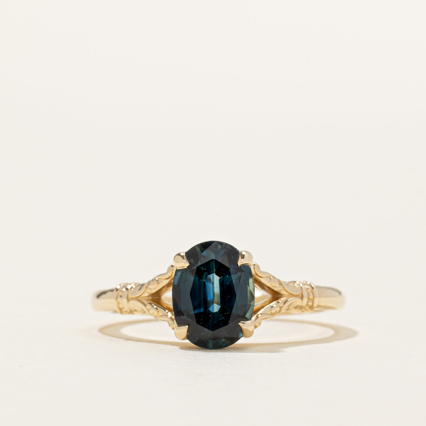 '100 Ways' Solitaire Sapphire Engraved Ring | 1.59ct | SZ 6.75