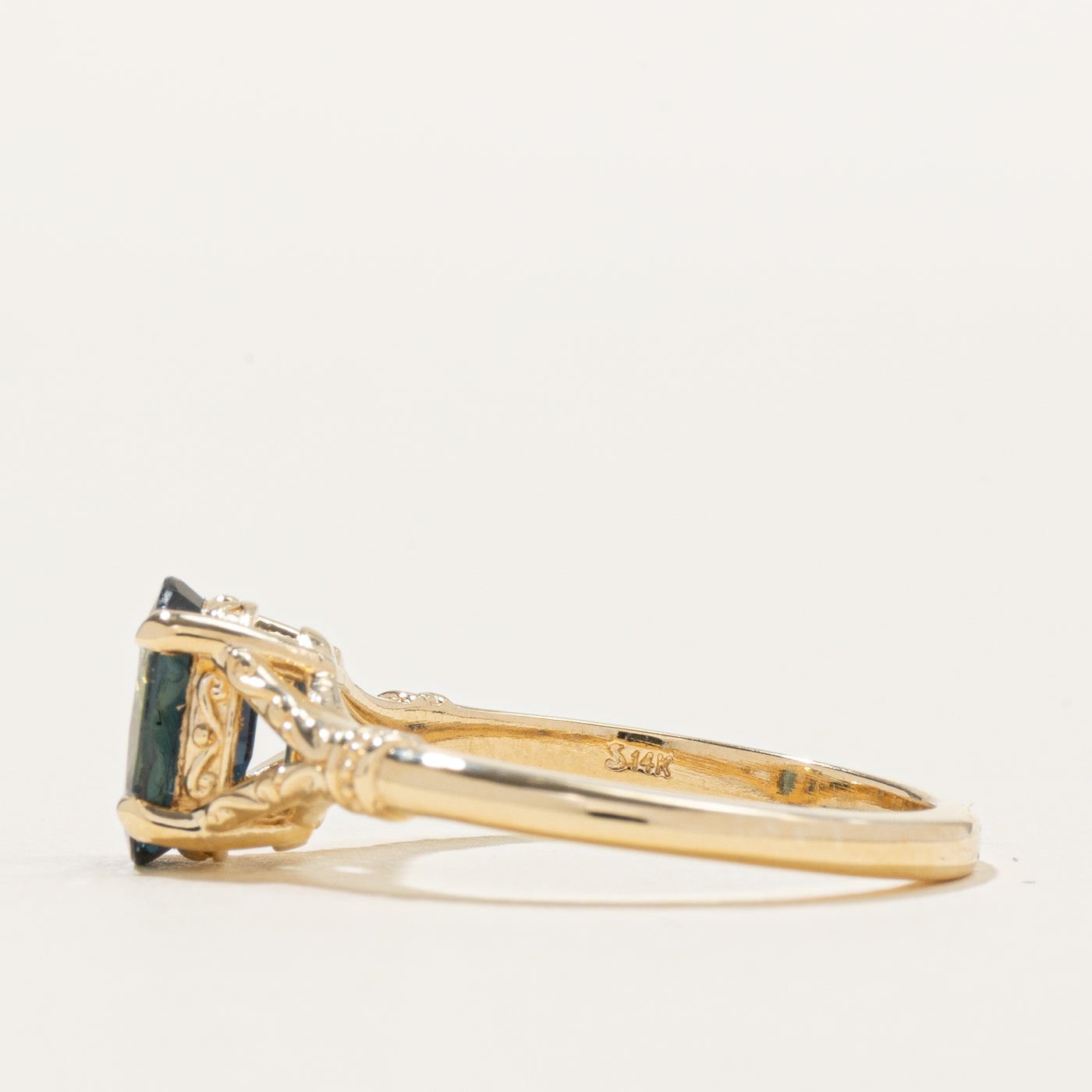'100 Ways' Solitaire Sapphire Engraved Ring | 1.59ct | SZ 6.75