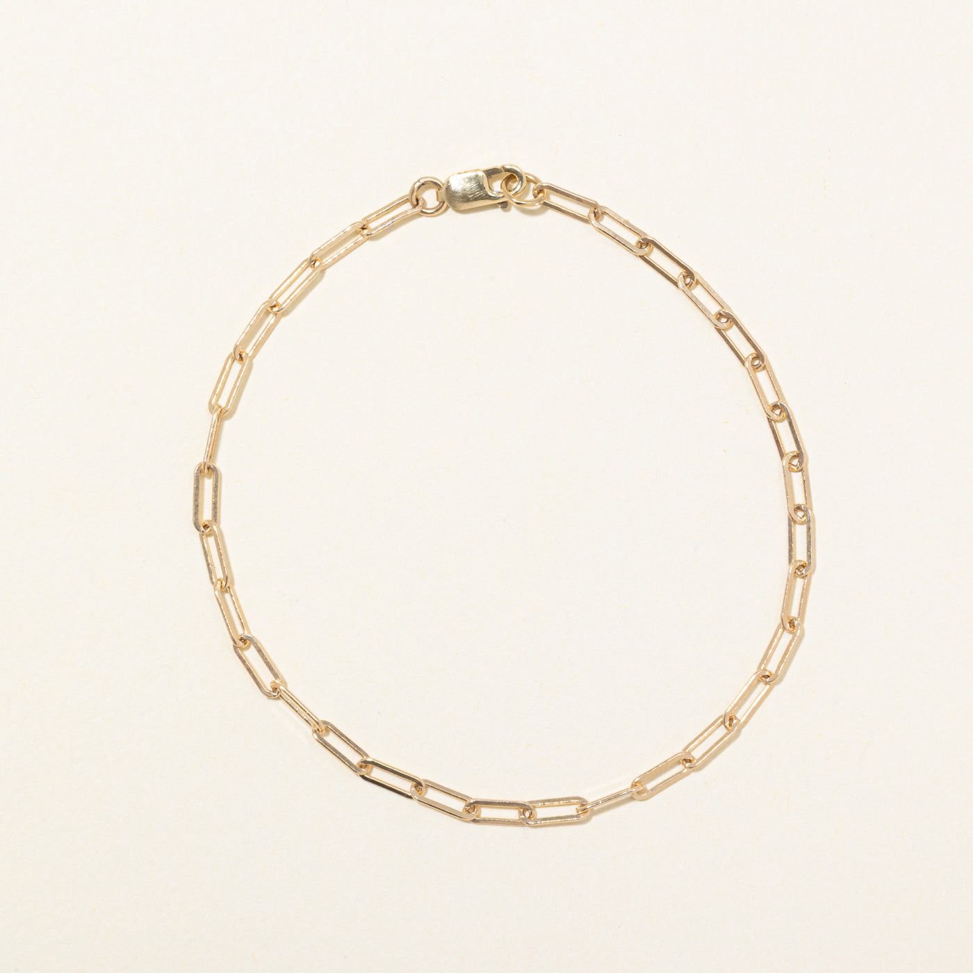 '100 Ways' 14k Yellow Gold Paperclip Chain Bracelet | 7"