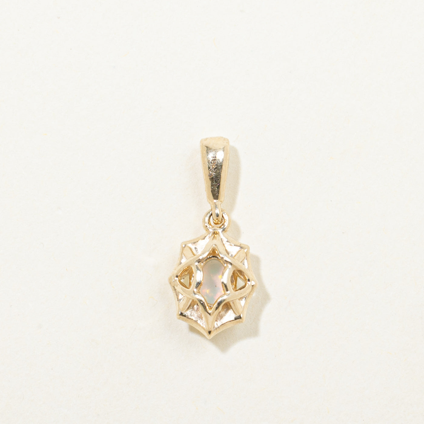 '100 Ways' 10k Yellow Gold Cabochon Opal Pendant | 0.26ct
