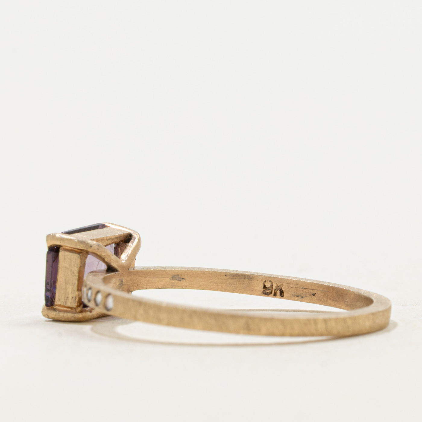 '100 Ways' 9k Portrait Cut Spinel & Rose Cut Accent Diamond Ring | 1.09ct, 0.10ctw | SZ 7