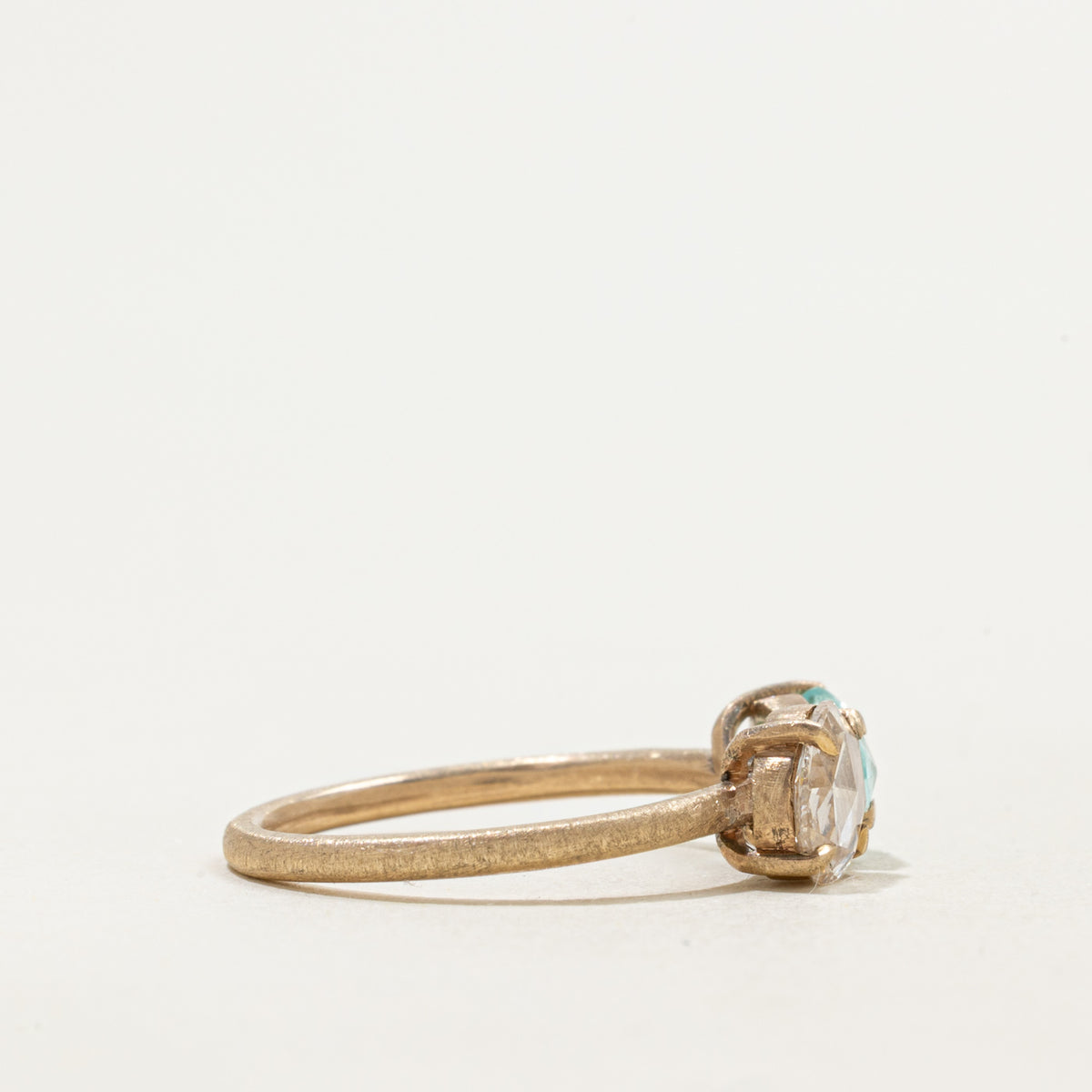 '100 Ways' 9k Toi et Moi Diamond & Aquamarine Ring | 0.78ct, 0.50ct | SZ 5.75