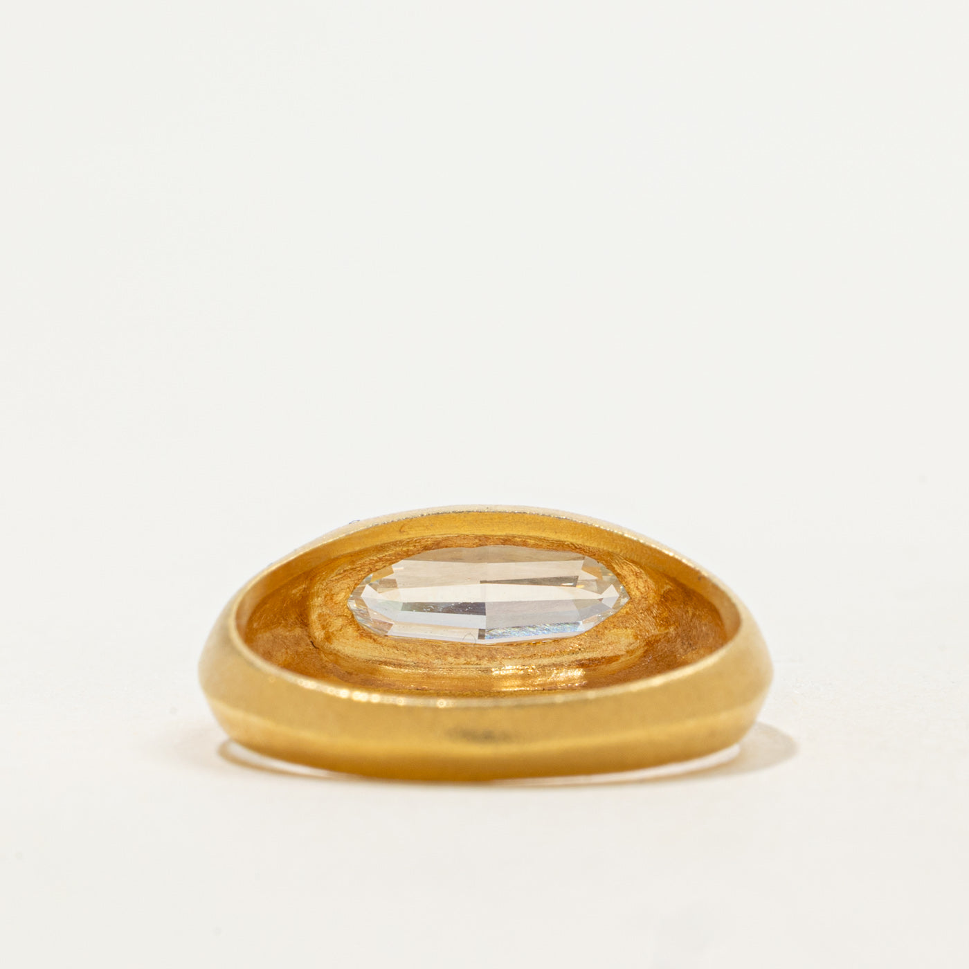 '100 Ways' 9k Yellow Gold Step-Cut Moval Diamond Signet | 1.02ct | SZ 6.75