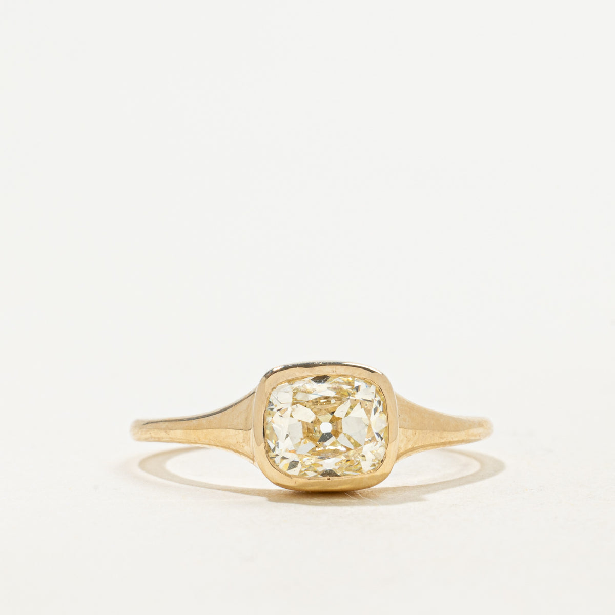 '100 Ways' 9k Yellow Gold Old Mine Diamond Signet Ring | 0.90ct VS2 Yellow | SZ 5.75